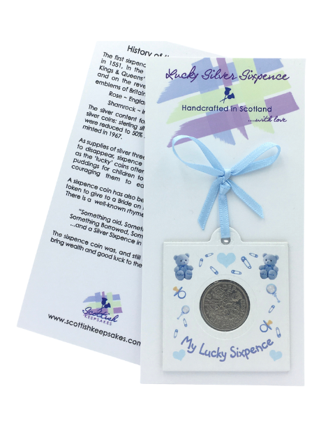 Lucky Sixpence gift New baby boy/Baby shower 